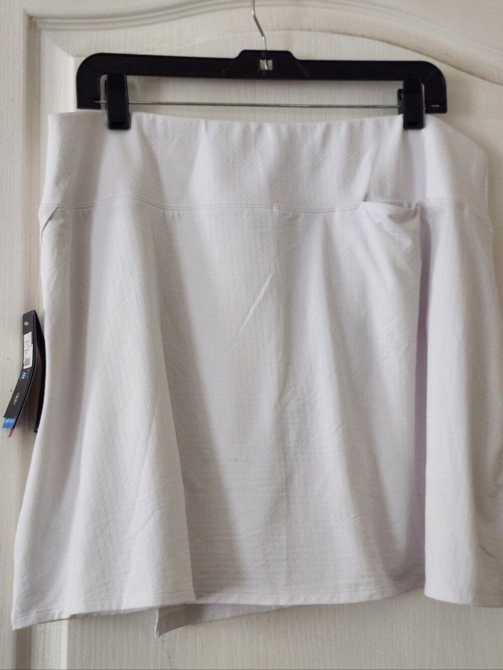 IBKul Faux Wrap Print Cooling Fabric Skort - White.